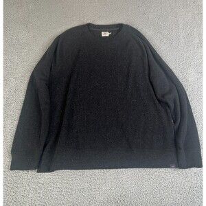 Faherty Legend Crew Sweater Mens XL Heathered Black Pullover Gorpcore Normcore